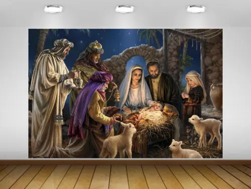 Painel Presépio do Natal 2x1,50m Impressão em Lona