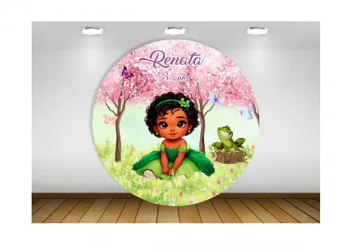 Painel Princesa Tiana Baby Jardim das Borboletas 1,50m