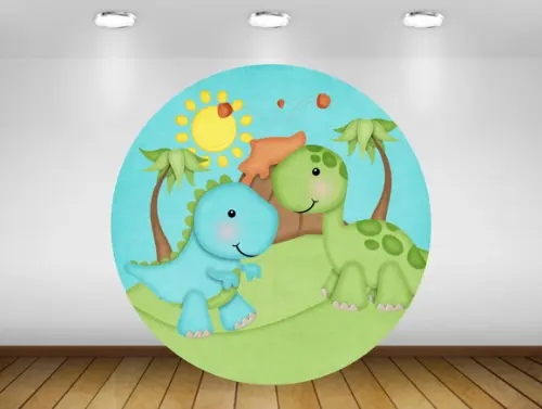 Painel redondo dinossauro