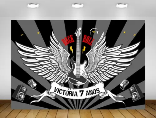 Painel Rock N Roll 1,50x1m - Impressão Lona