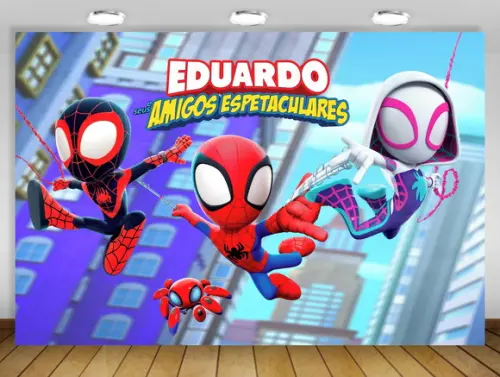 Painel Spidey e Seus Amigos Espetaculares 3x2m