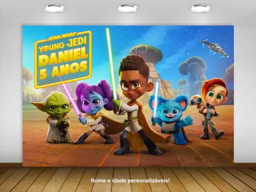 Painel Star Wars Young Jedi 1,50x1m - Impressão Lona