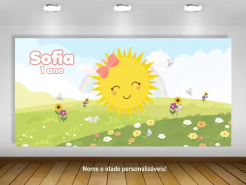 Painel Sunshine Céu Azul Raio de Sol 2x1m