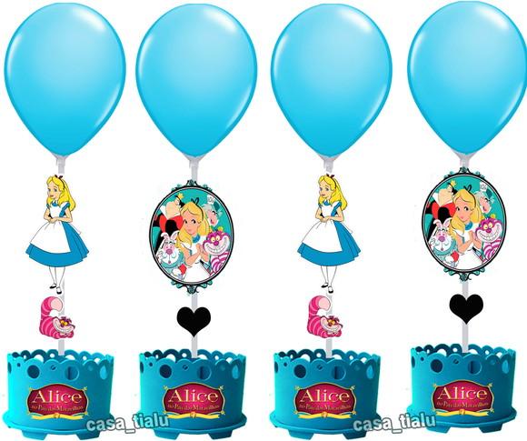 Centro de Mesa Alice no Pais das Maravilhas Enfeite Alice
