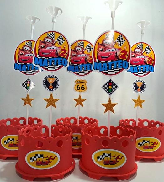 Centro de Mesa Carros Enfeite de Mesa Macqueen Lembrancinha