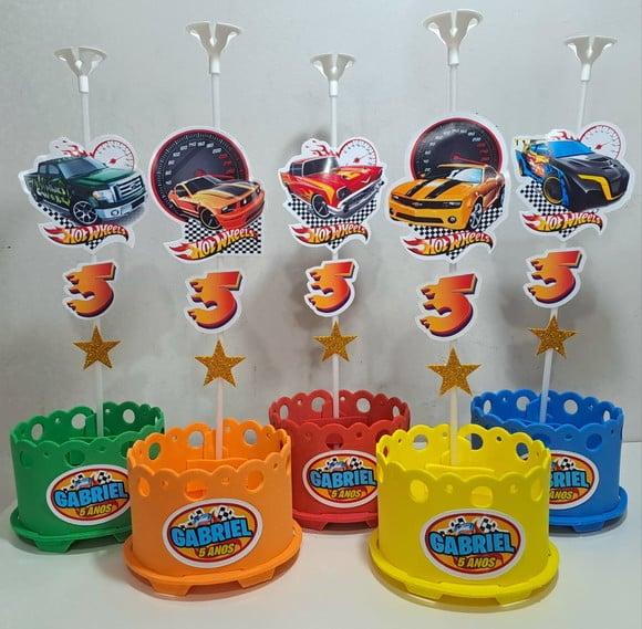 Centro de Mesa Hotwheels Enfeite Mesa Hotwheels