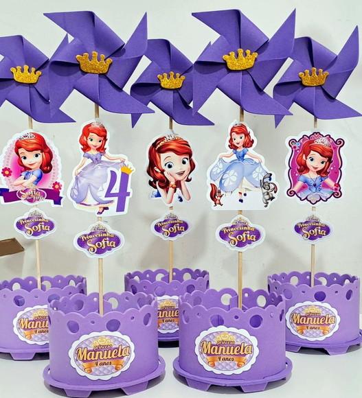 Centro de Mesa Princesa Sofia Enfeite de Mesa Princesa Sofia