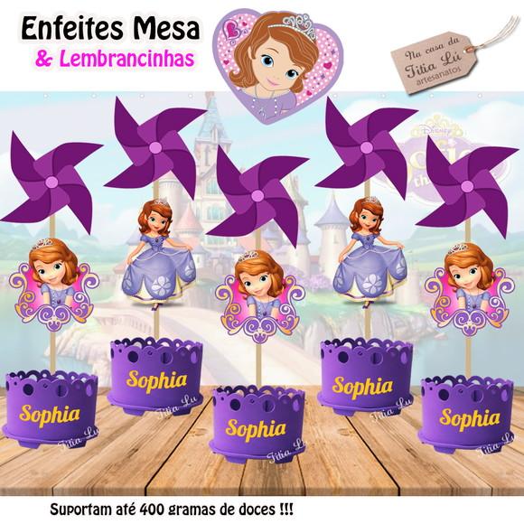 Centro de Mesa Princesa Sofia Enfeite de Mesa Princesa Sofia