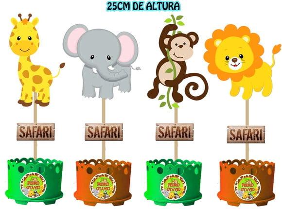 Centro de Mesa Safari Baby Enfeite de Mesa Safari Lembrancin