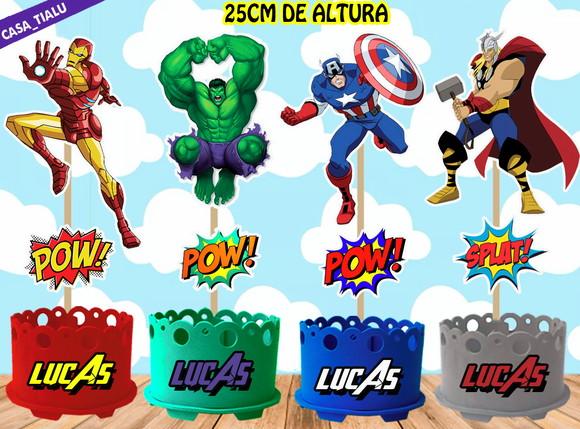 Centro de Mesa Vingadores Enfeites de Mesa Heróis