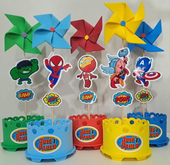 Centro de Mesa Vingadores Baby Enfeites Vingadores Cute