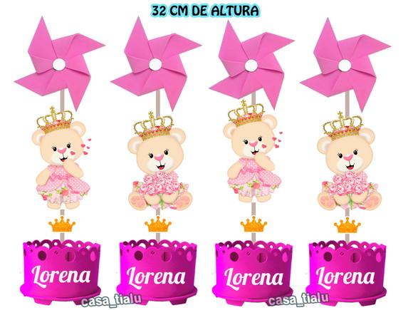 Centro Mesa Ursinha Realeza Enfeites Mesa Ursinha Princesa