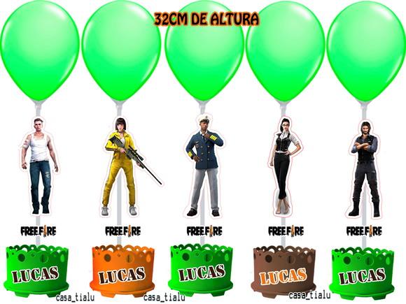 Enfeite de Mesa Free Fire Centro Mesa Free Fire