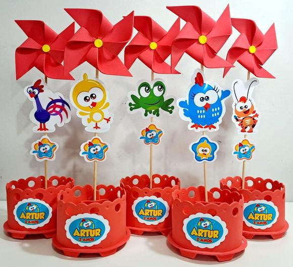 Enfeite de Mesa Galinha Pintadinha Centro de Mesa Galinha
