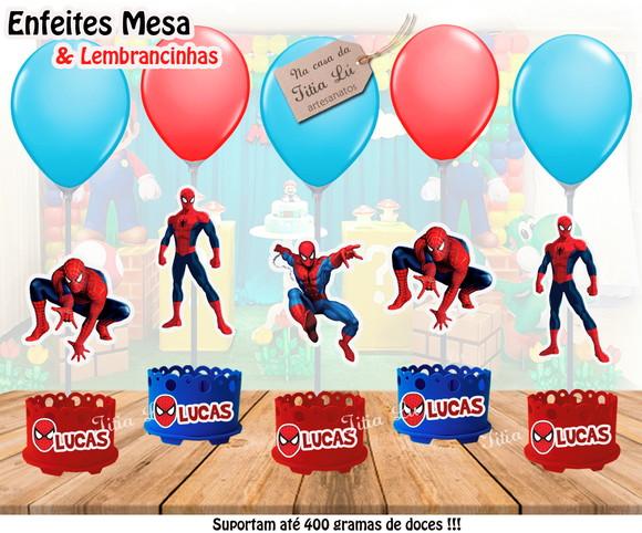 Enfeite de Mesa Homem Aranha Centro de Mesa Heróis