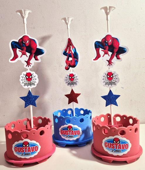 Enfeite de Mesa Homem Aranha Centro de Mesa Heróis