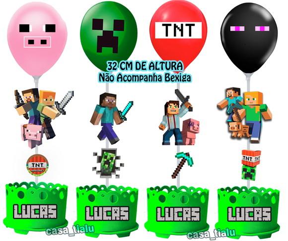 Enfeite de Mesa Minecraft Centro de Mesa Minecraft