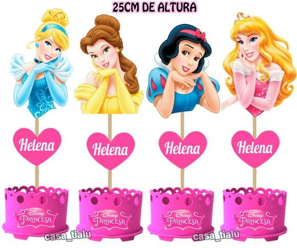 Enfeite de Mesa Princesas Disney Centro de Mesa Princesas
