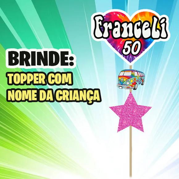 Enfeite de Mesa Tie Dye Retro Anos 70 Paz e Amor Hippie Love