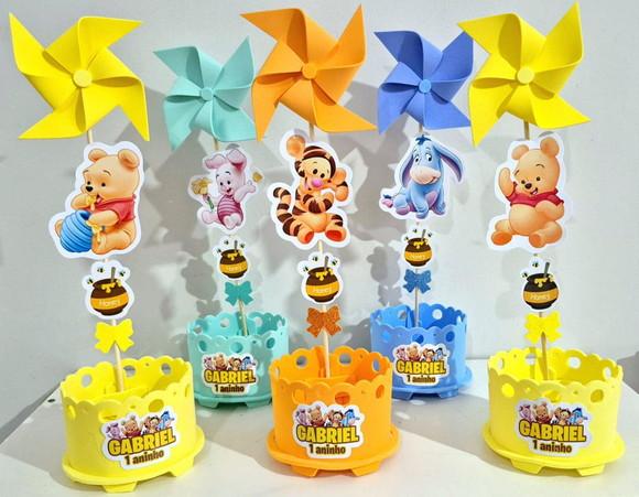Enfeite de Mesa Ursinho Pooh Centro Mesa Ursinho Pooh
