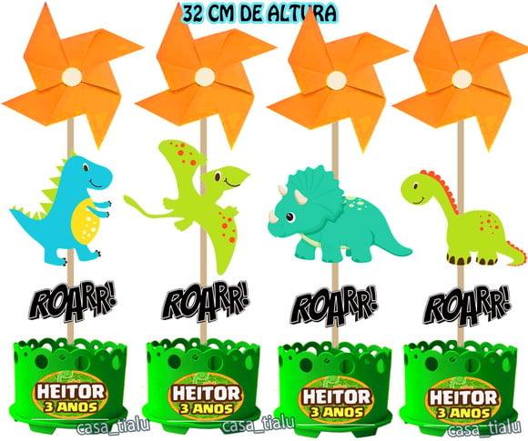 Enfeite Mesa Dino Baby Centro Mesa Dino Menina