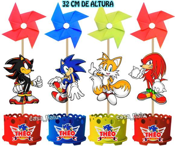 Kit Centro Mesa Sonic Enfeite Mesa Sonic