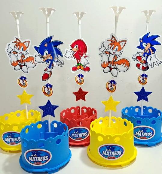 Kit Centro Mesa Sonic Enfeite Mesa Sonic