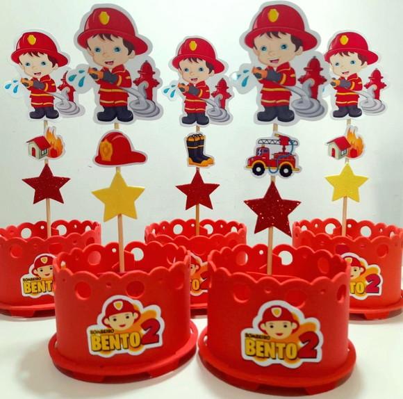 Lembrancinha Bombeiros Enfeite Mesa Centro Mesa