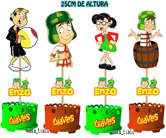 Lembrancinha Chaves Enfeite Mesa Centro Mesa Turma do Chaves