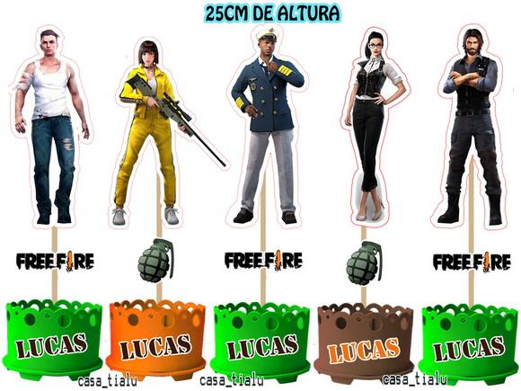 Lembrancinha Free Fire Centro de Mesa Enfeite Free Fire