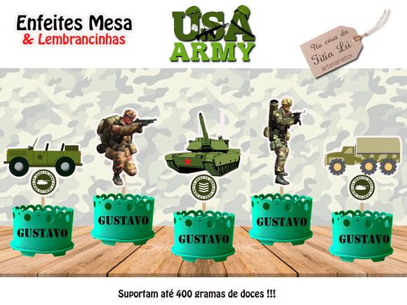 Lembrancinha Exercito Militar Enfeite Mesa Centro Mesa