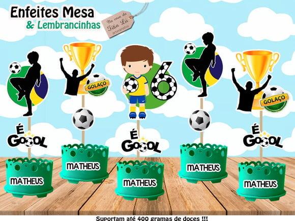 Lembrancinha Futebol Enfeite Mesa Futebol Centro Mesa Brasil