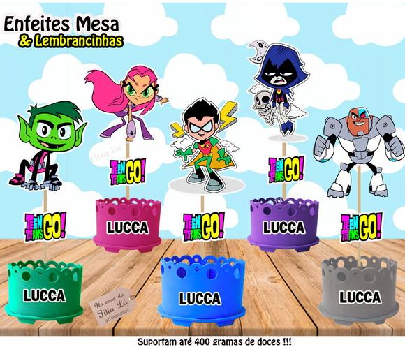 Lembrancinha Jovens Titans Enfeite Mesa Centro Mesa Jovens