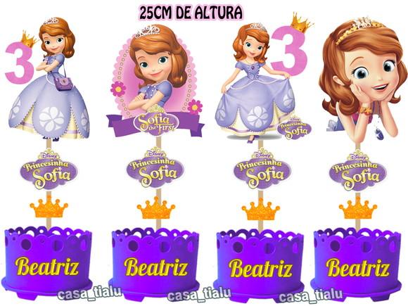 Lembrancinha Princesa Sofia Enfeite de Mesa Princesa Sofia