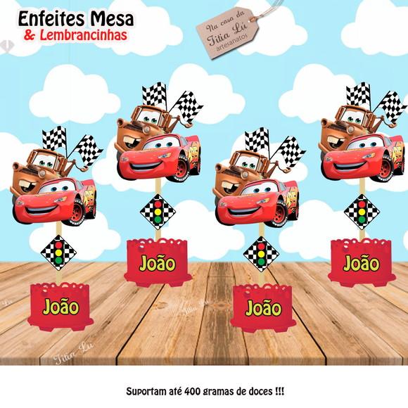 Lembrancinhas Carros Mcqueen Enfeite Display Mesa Kit Festa