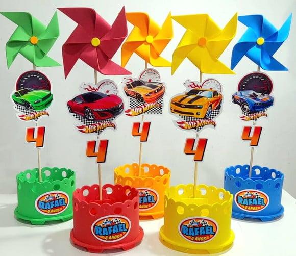 Centro de Mesa Hotwheels Enfeite Mesa Hotwheels