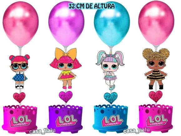 Centro de Mesa Lol Surprise Enfeite de Mesa Lol Surprise
