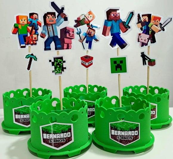 Centro de Mesa Minecraft Enfeite Mesa Minecraft
