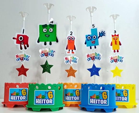 Centro de Mesa Number Blocks Enfeite de Mesa Numberblocks