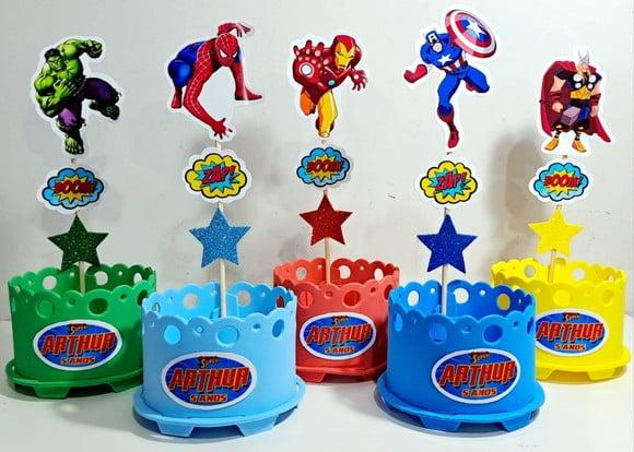 Centro de Mesa Vingadores Enfeites de Mesa Heróis