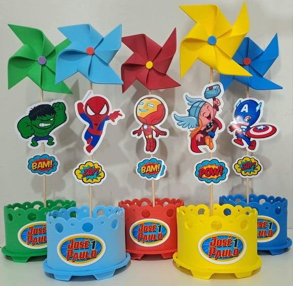 Centro de Mesa Vingadores Baby Enfeites Vingadores Cute