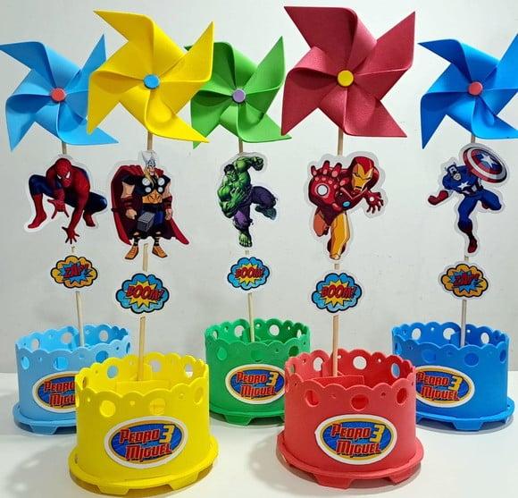 Centro de Mesa Vingadores Enfeites de Mesa Vingadores