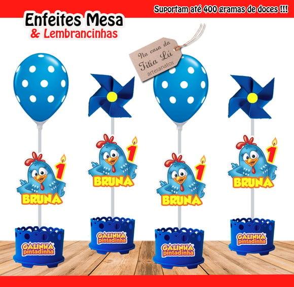 Enfeite de Mesa Galinha Pintadinha Centro de Mesa Galinha