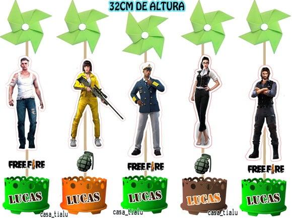 Enfeite de Mesa Free Fire Centro Mesa Free Fire