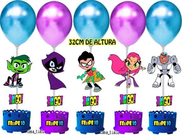 Enfeite de Mesa Jovens Titans Centro de Mesa Jovens Titans