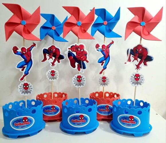 Enfeite de Mesa Homem Aranha Centro de Mesa Heróis