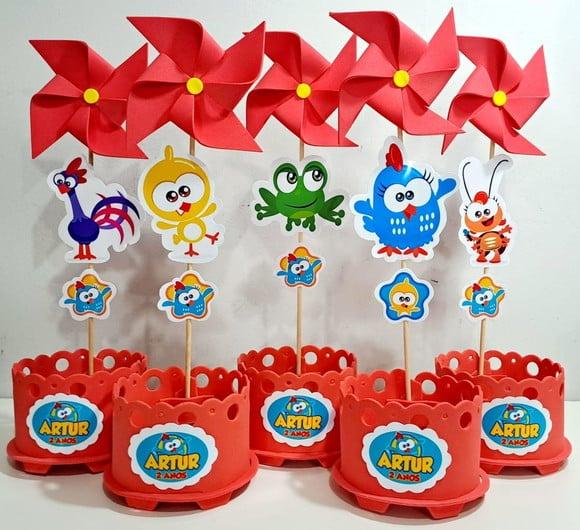 Enfeite de Mesa Galinha Pintadinha Centro de Mesa Galinha