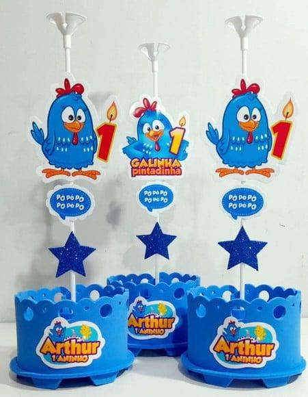 Enfeite de Mesa Galinha Pintadinha Centro de Mesa Galinha
