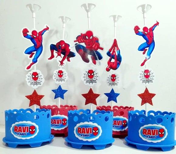 Enfeite de Mesa Homem Aranha Centro de Mesa Heróis