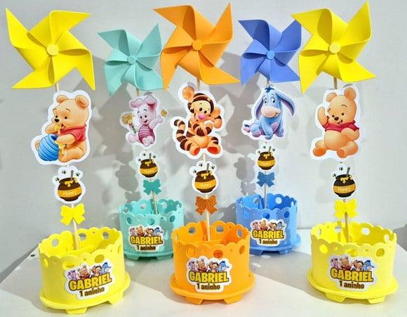 Enfeite de Mesa Ursinho Pooh Centro Mesa Ursinho Pooh